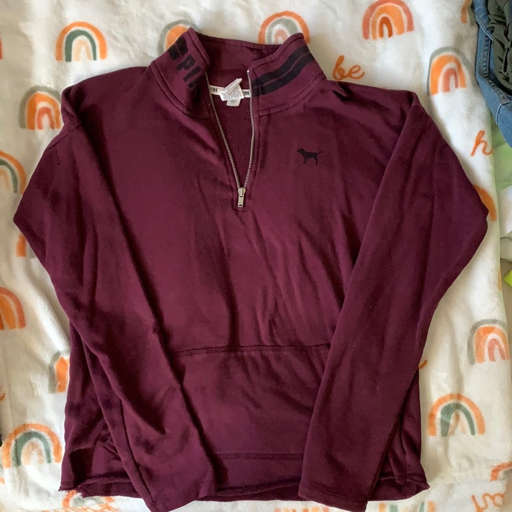 Victoria Secret Burgundy 1/2 zip pullover